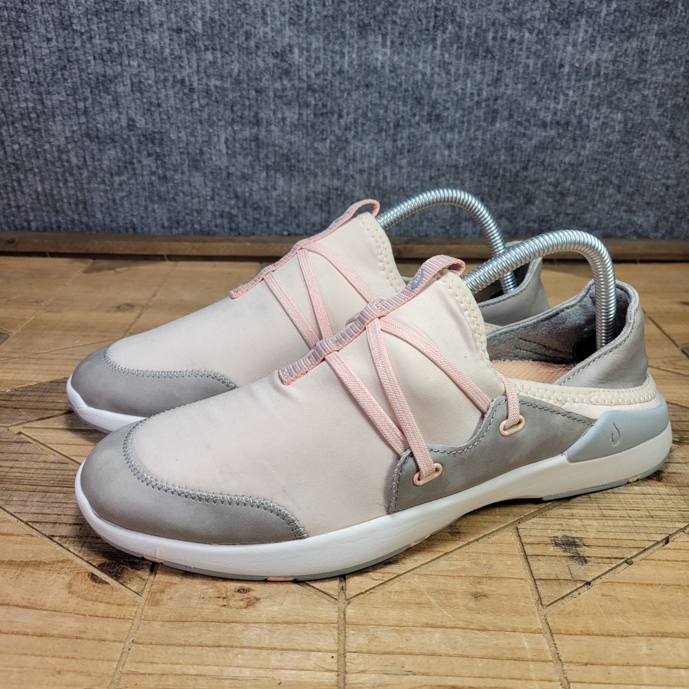 Olukai MikiLi Women's Slip On Sneakers, Size 9 Pearl Blush/Pale Grey Shoes - Picture 2 of 13